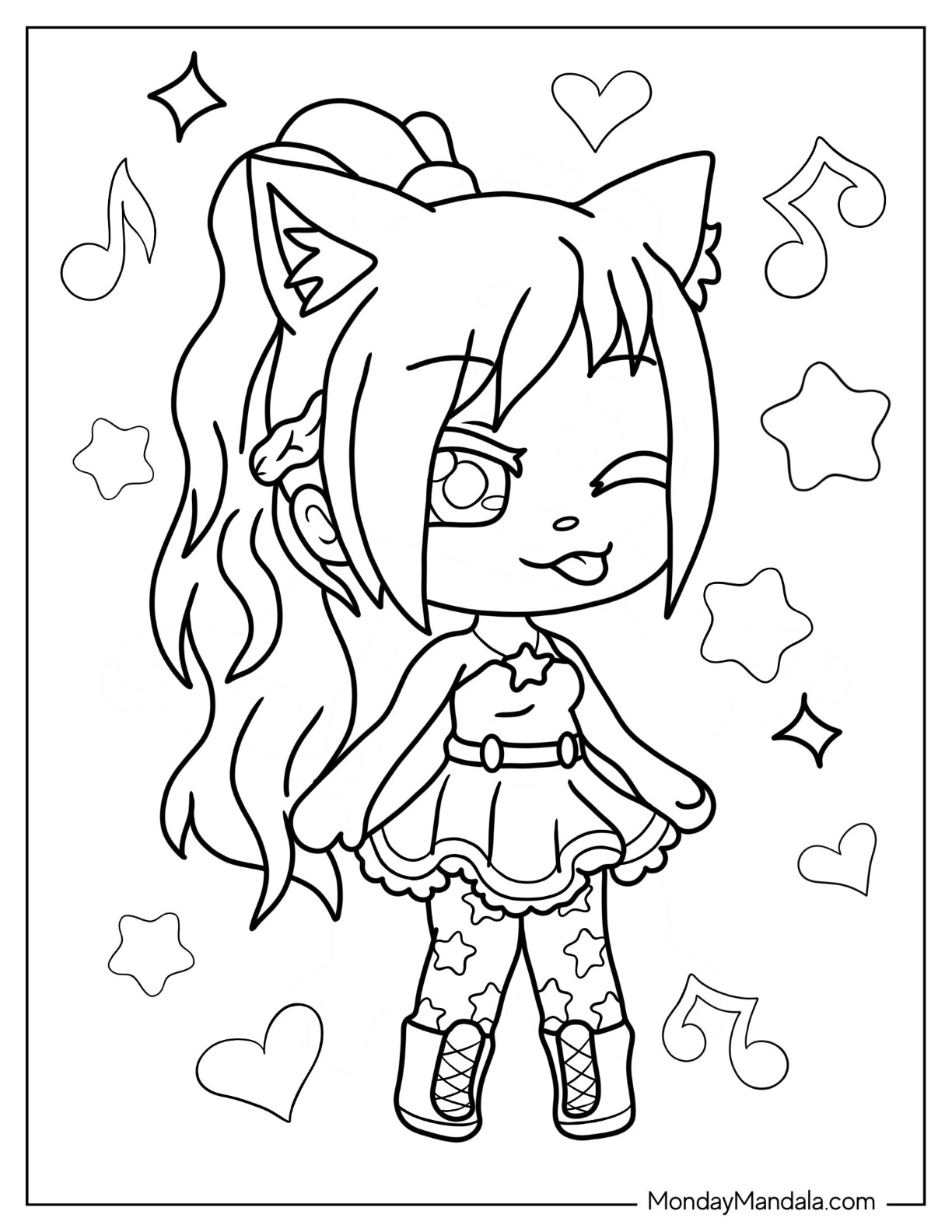 Gacha life coloring pages free pdf printables