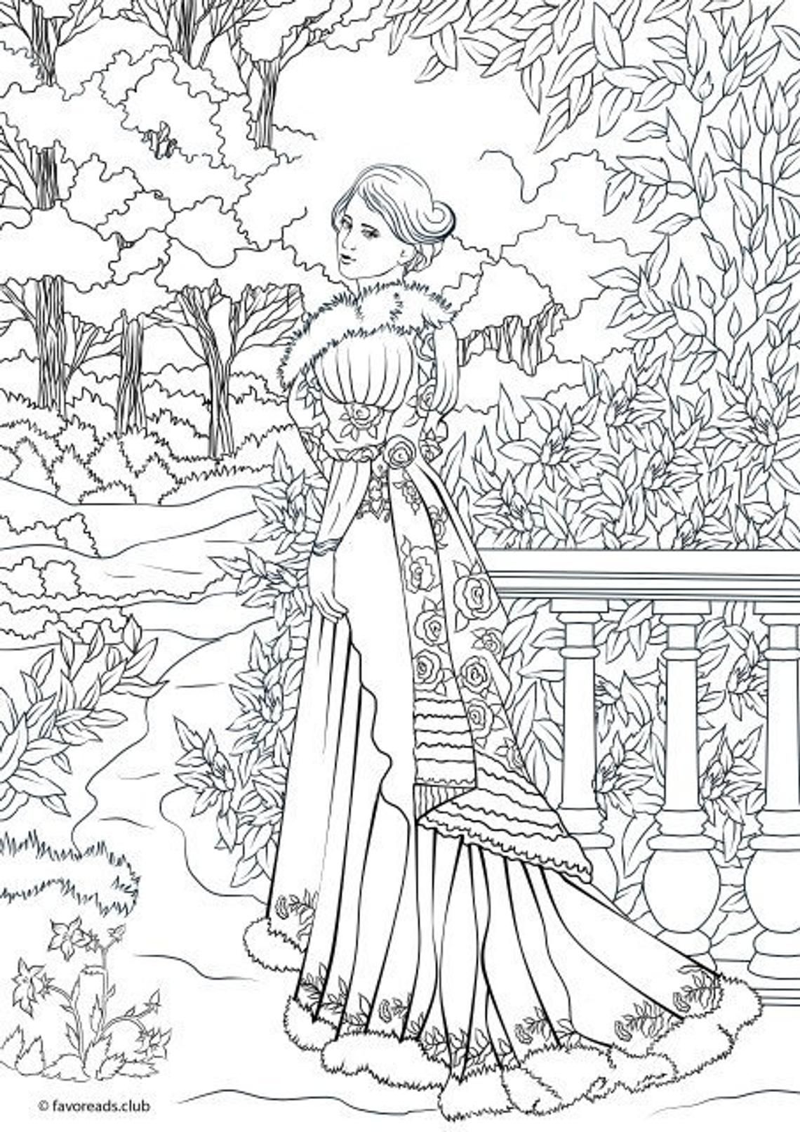 Fashionista printable adult coloring page from favoreads