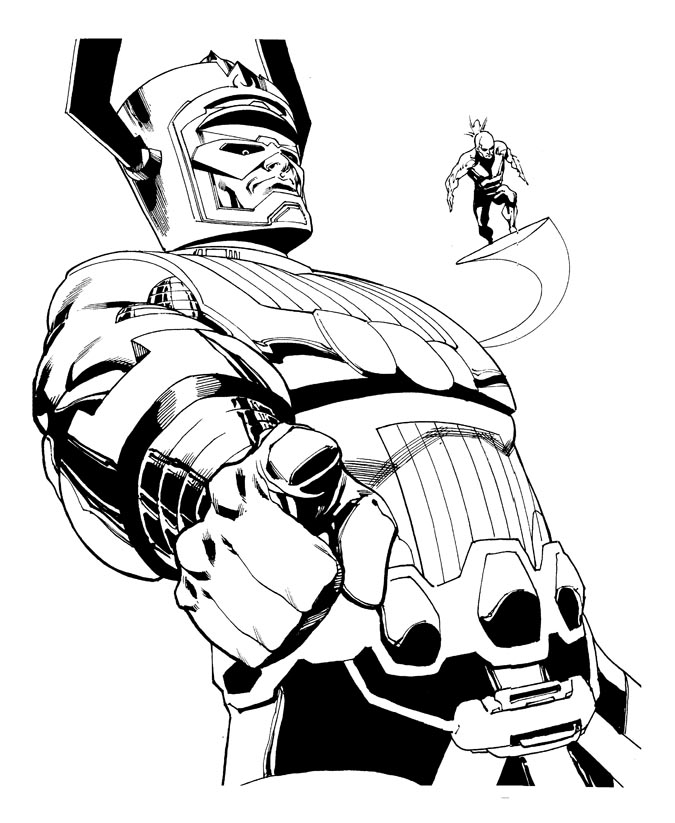 Robert atkins art galactus at a doughnut shop