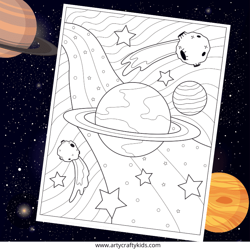 Galaxy colouring page