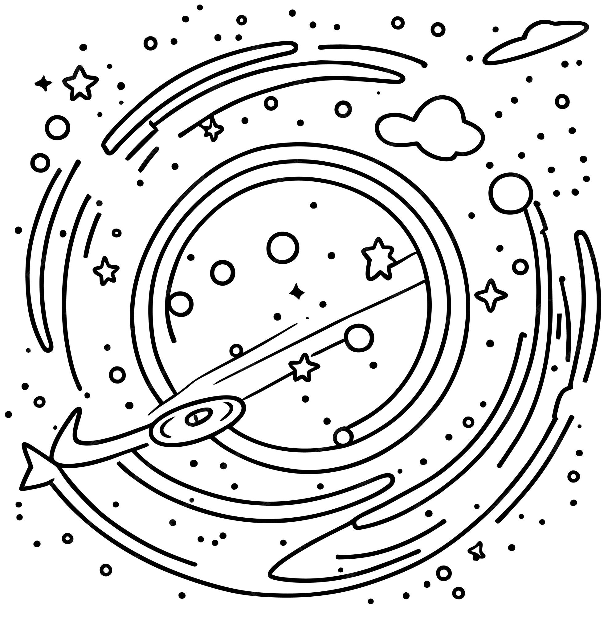 Premium vector galaxy coloring book for kids