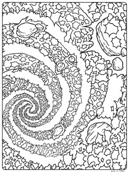 Galaxy coloring page by tims printables tpt