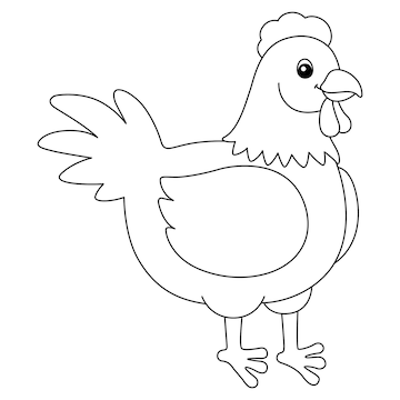Premium vector a cute and funny coloring page of a chicken provides hours of coloring fun for children to color this page is very easy suitable for little kids and toddlers