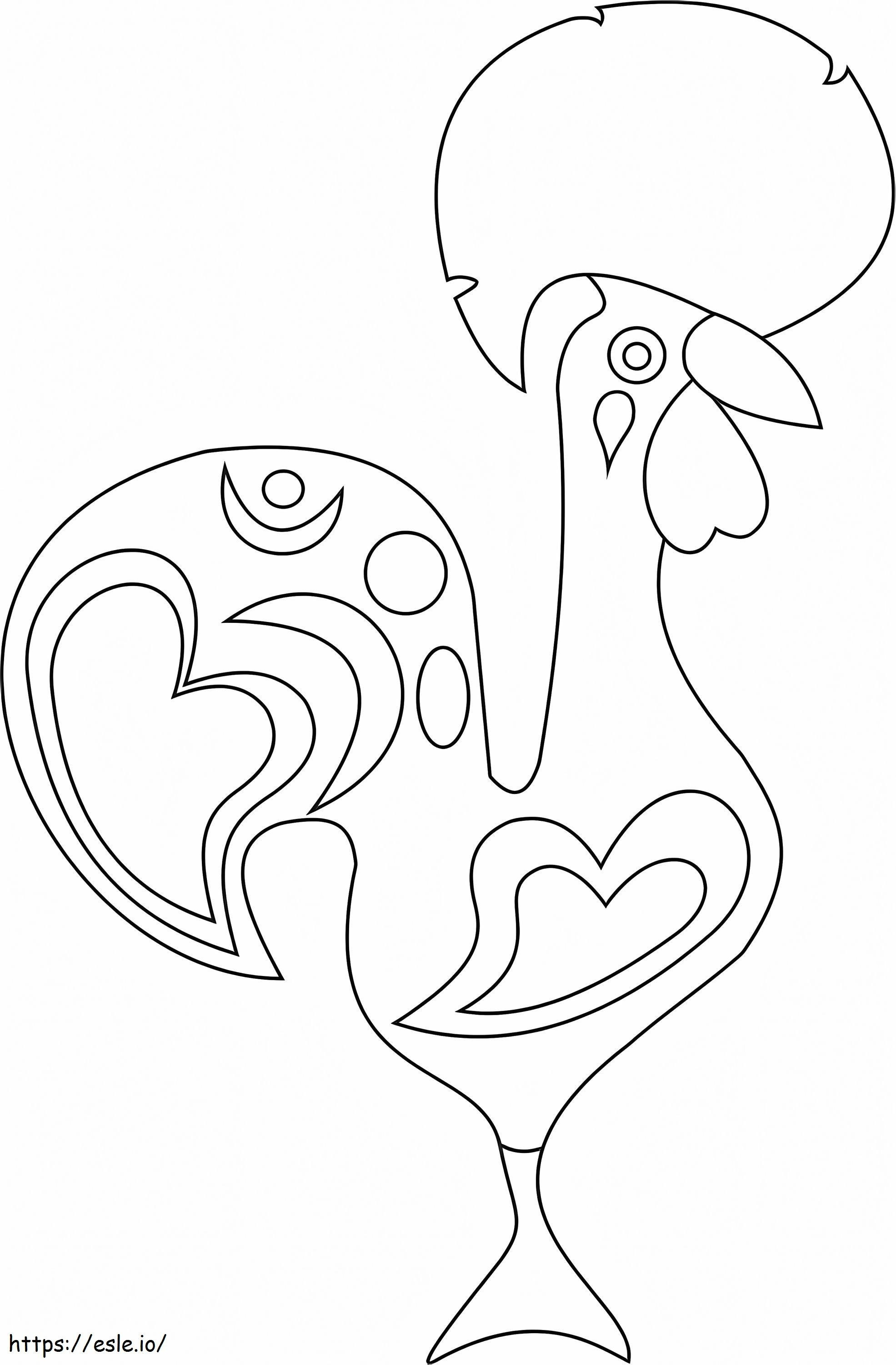 Portuguese gallo coloring page