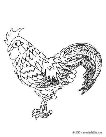 Black shumen rooster coloring pages