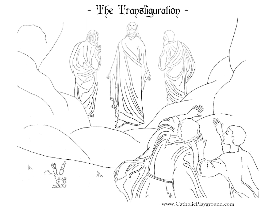 Transfiguration coloring page catholic playground