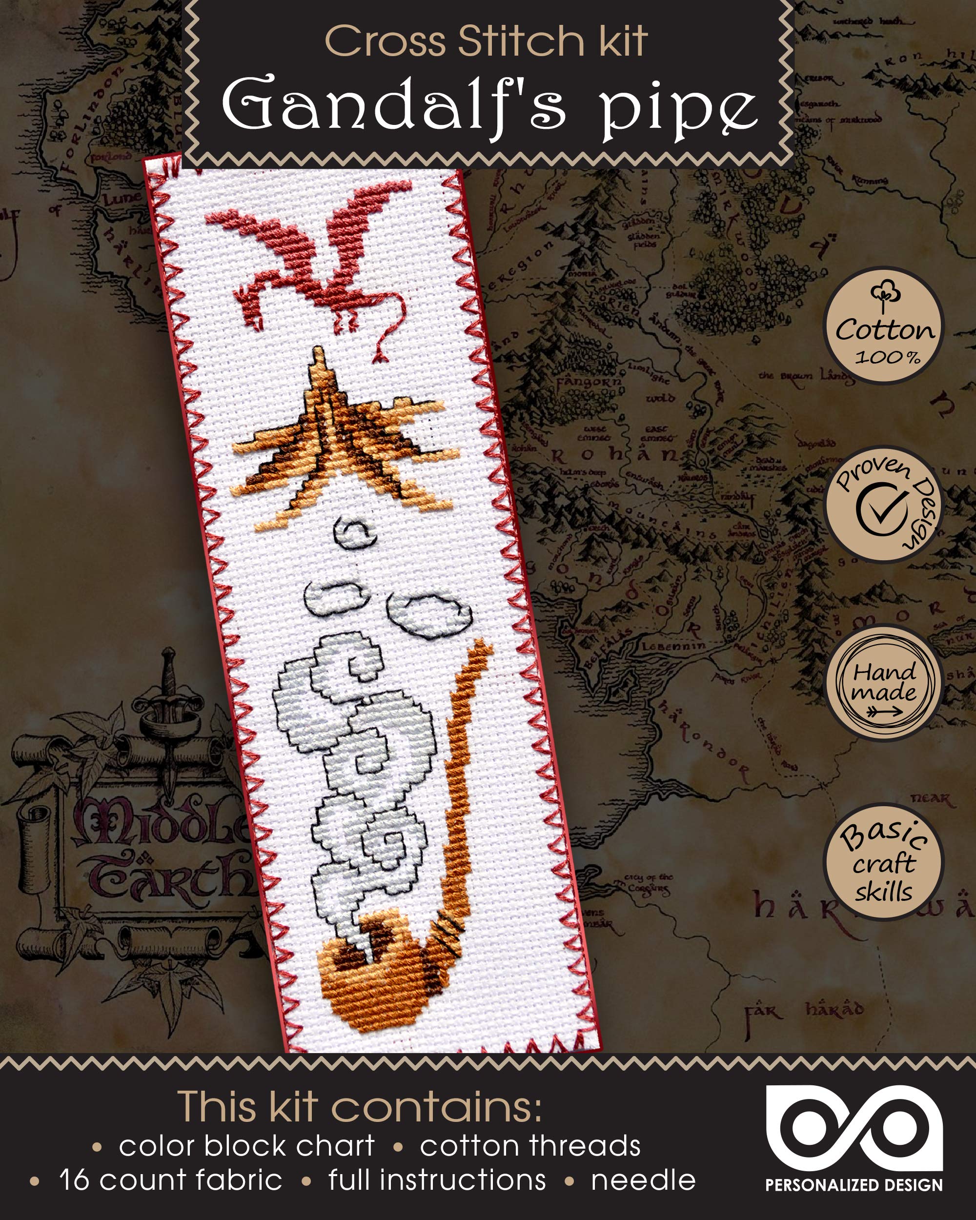 Embroidery kit the hobbit gandalfs pipe