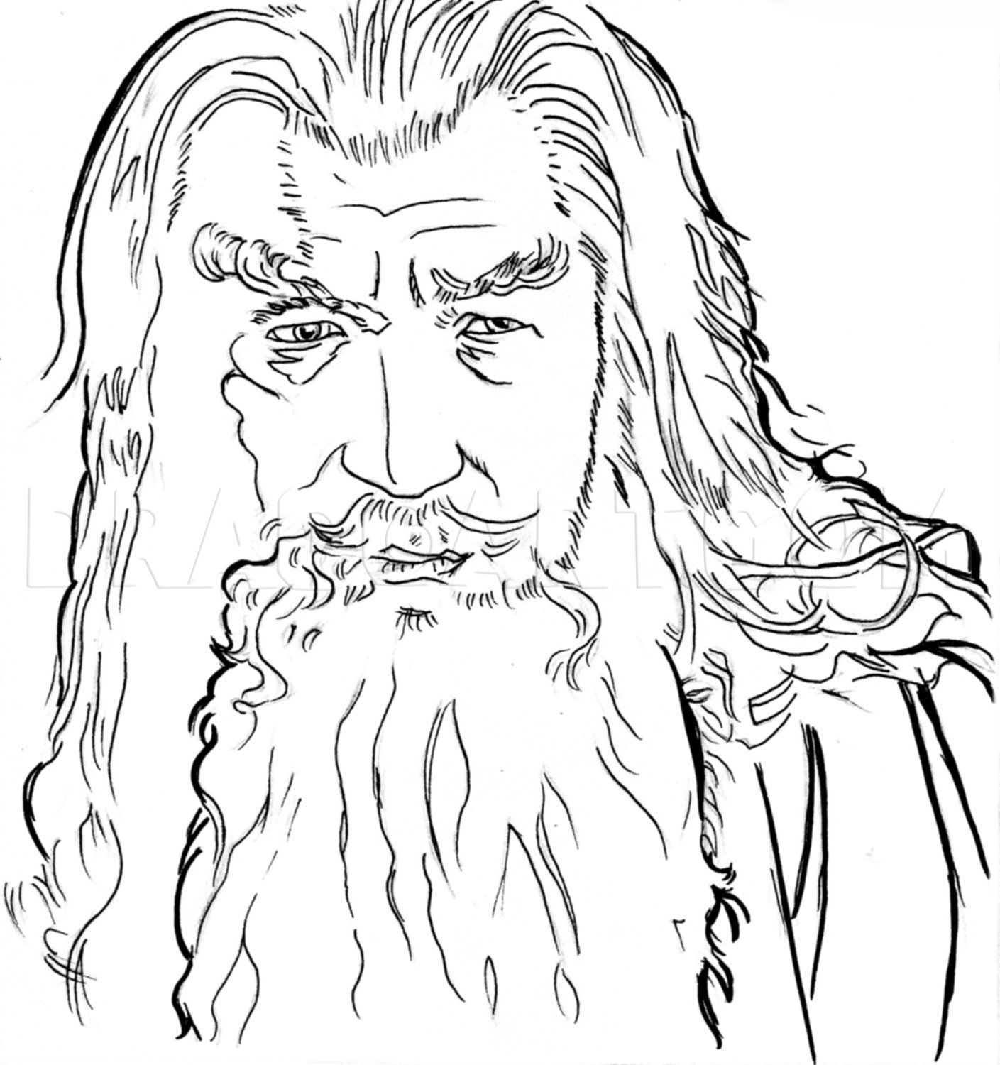 How to draw gandalf lord of the rings step by step drawing guide by catlucker coloring pages lord of the rings coloring book pages