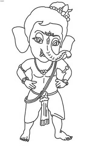 Ganesh colorg pages ganesha drawg simple art colorg pages