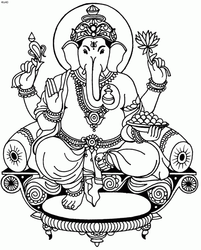 Ganesha coloring pages printable for free download