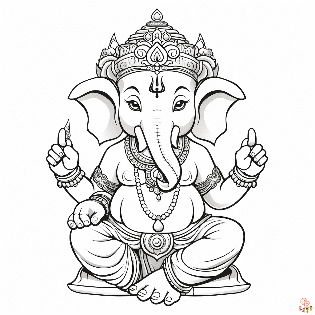 Printable ganesha coloring pages free for kids and adults