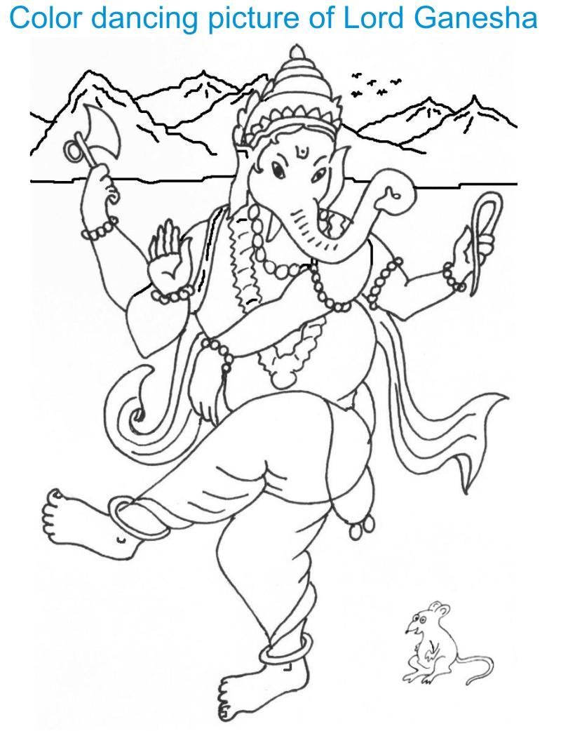 Ganesh chaturthi coloring page for kids