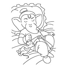 Cute lord ganesha coloring pages for your little one