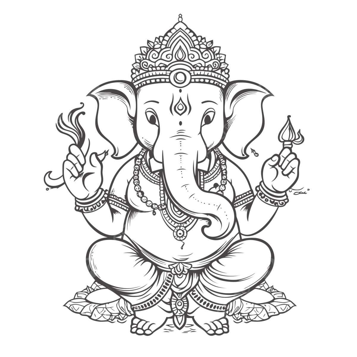 Ganesha coloring page vector outline sketch drawing wing drawing ring drawing color drawing png and vector with transparent background for free download