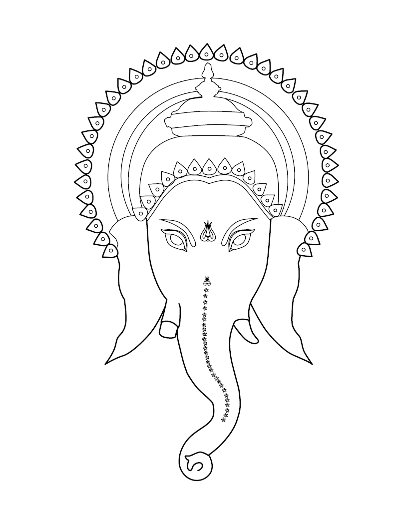 Lord ganesha colouring picture free colouring book for children â monkey pen store