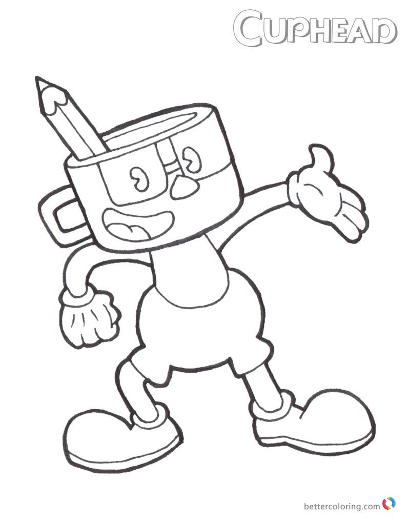 Cuphead coloring pages dont deal with devil