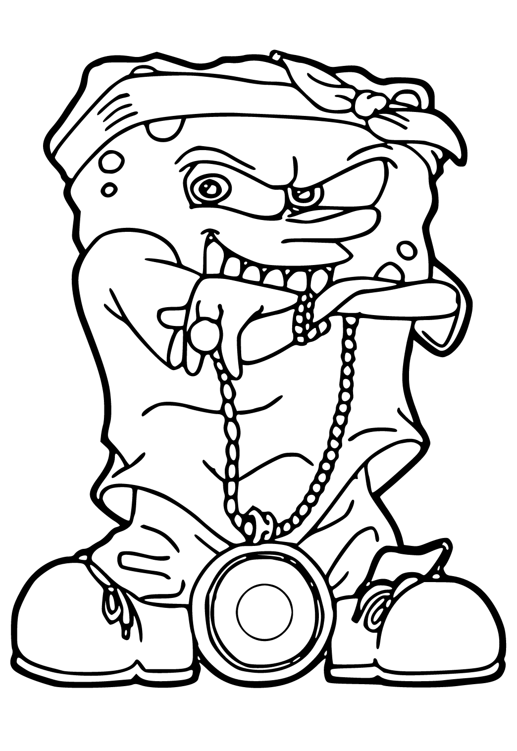 Free printable gangster spongebob coloring page for adults and kids