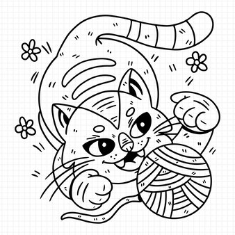 Cute cat gangster coloring page art images