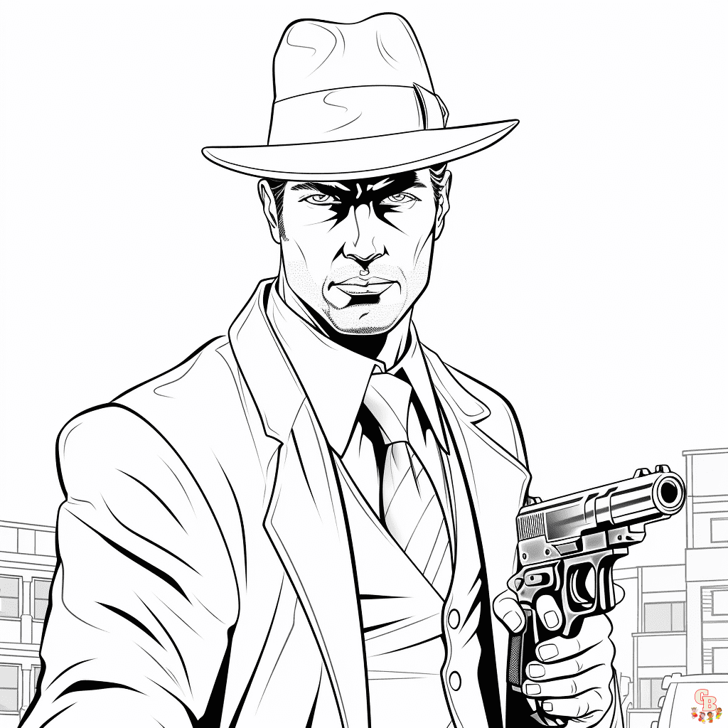Printable gangster coloring pages free for kids and adults