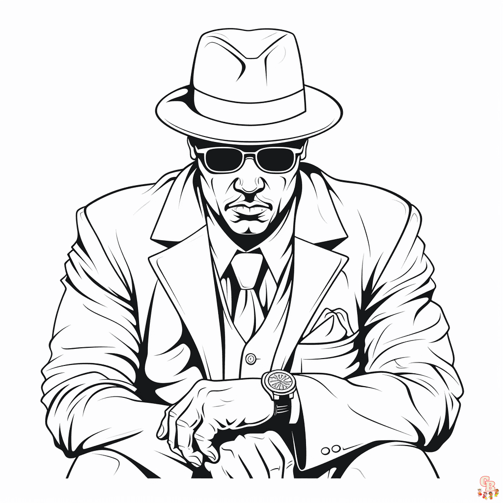 Printable gangster coloring pages free for kids and adults