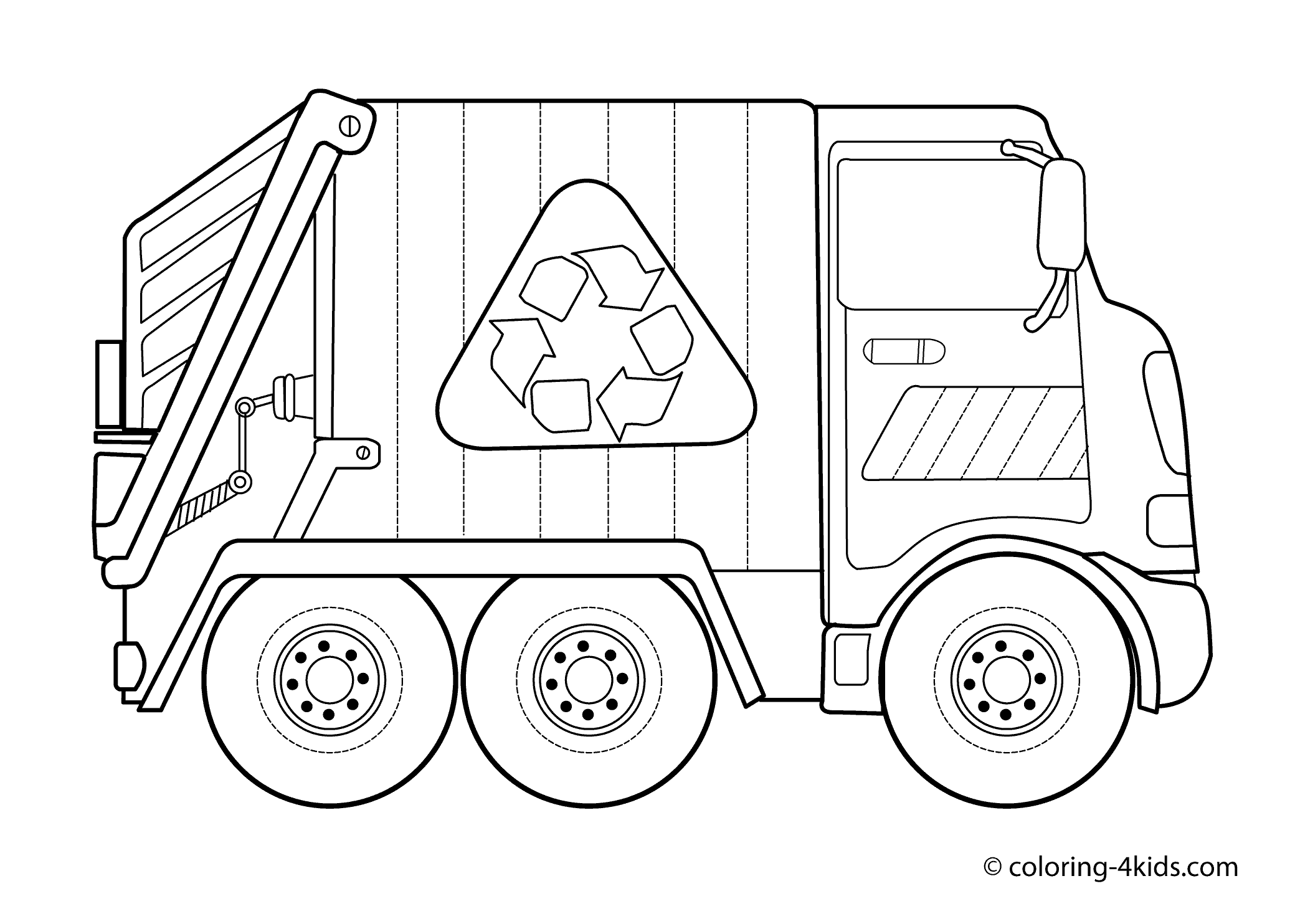 Garbage truck â coloring pages for kids truck coloring pages garbage truck coloring pages