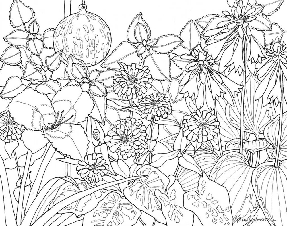 Jeans garden coloring page â karens nature art
