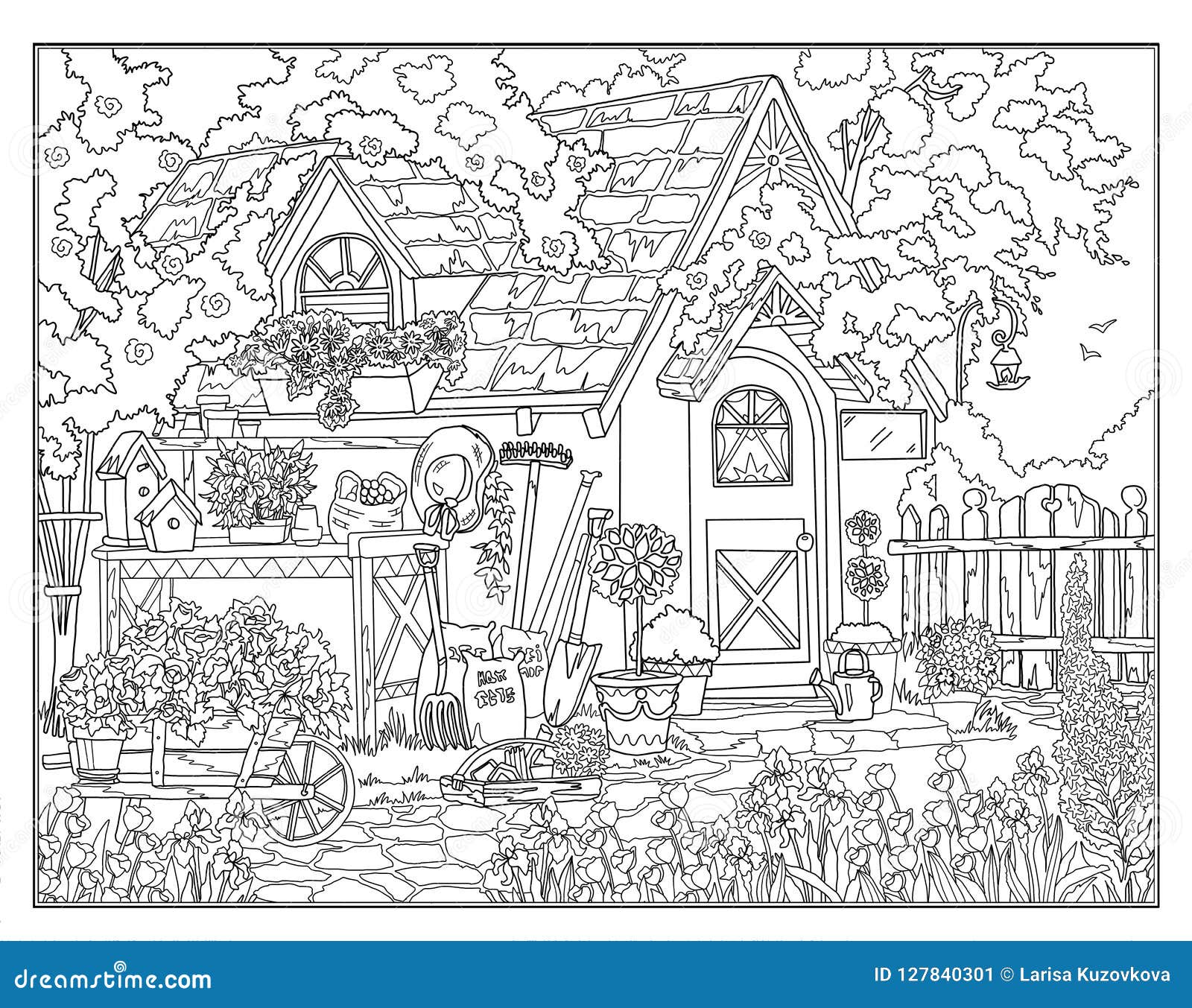 Coloring page the secret garden stock illustration