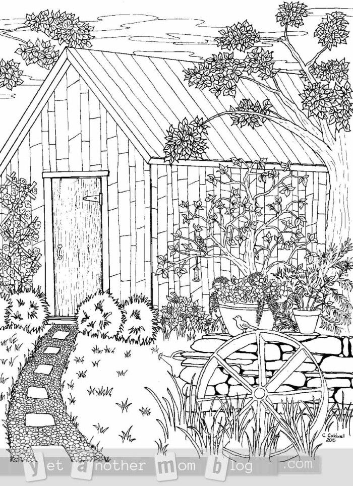 Coloring page for grown ups garden scene âyet another mom blog coloring pages printable coloring pages adult coloring pages