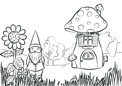 Click to see printable version of gnome in the garden coloring page garden coloring pages coloring pages printable coloring pages
