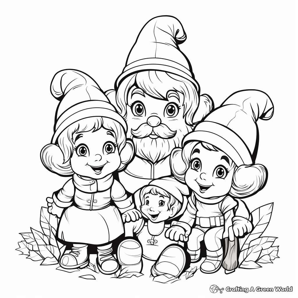Gnome coloring pages