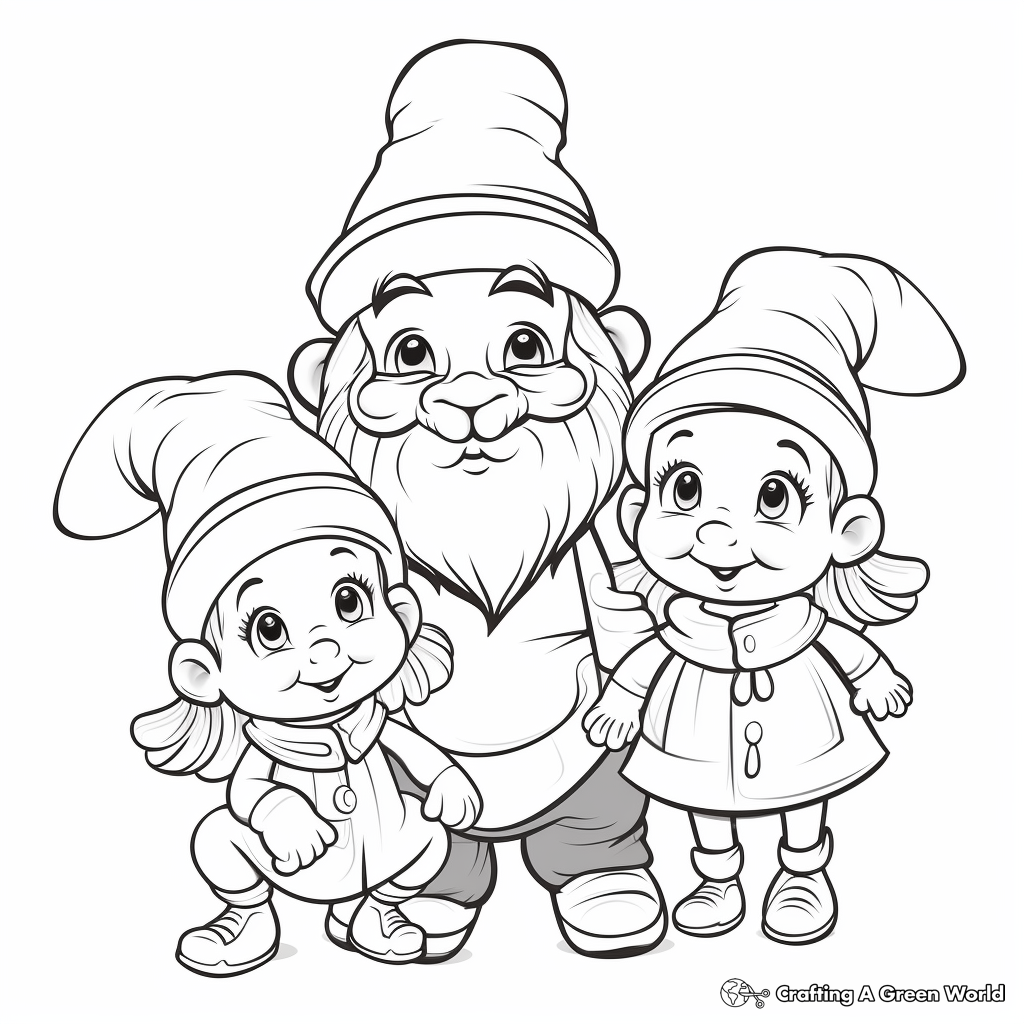 Gnome coloring pages