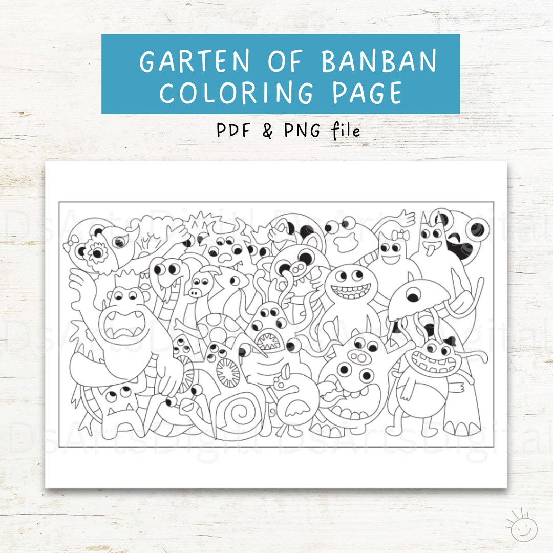 Garten of banban coloring page png and pdf a size for personal use only