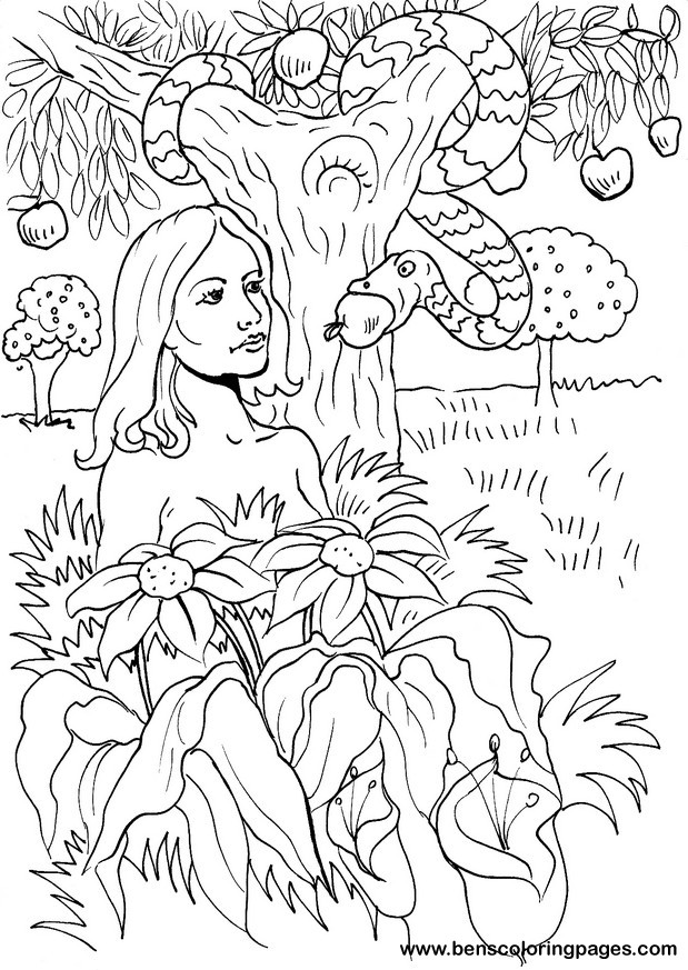 Garden of eden coloring page