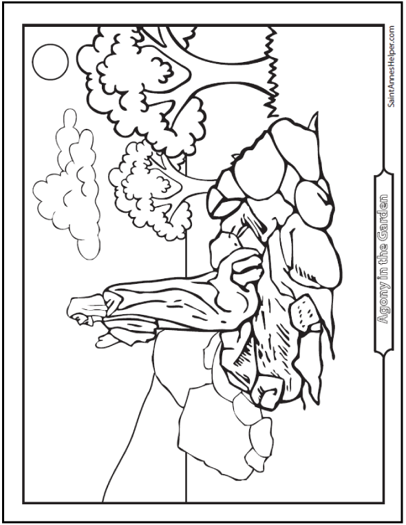 Agony in the garden coloring page âïâï rosary coloring pages