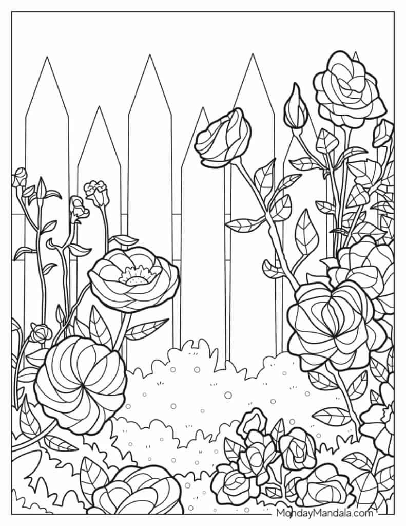 Garden coloring pages free pdf printables