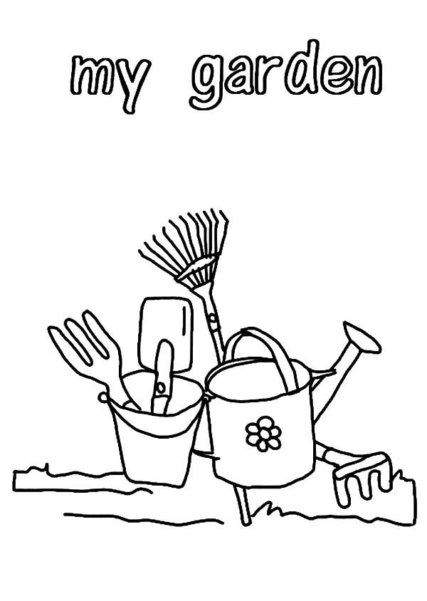 My garden gardening tools coloring pages color luna trang tã mã u chá äá nghá
