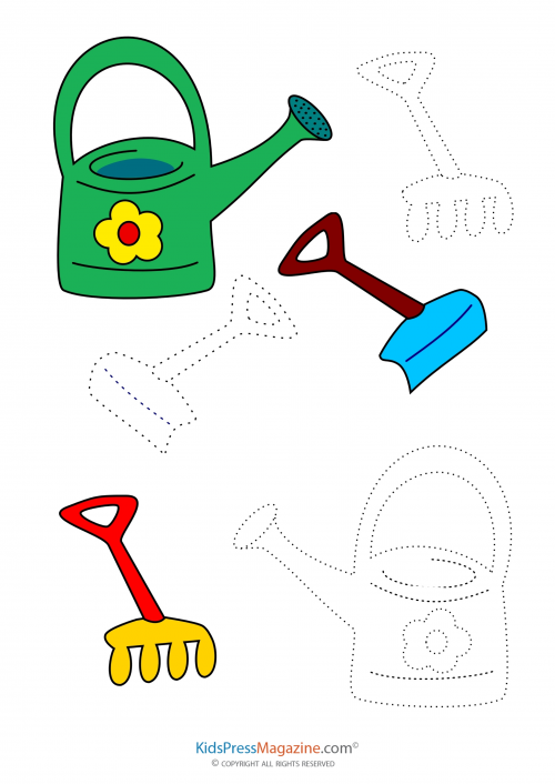 Coloring match â garden tools