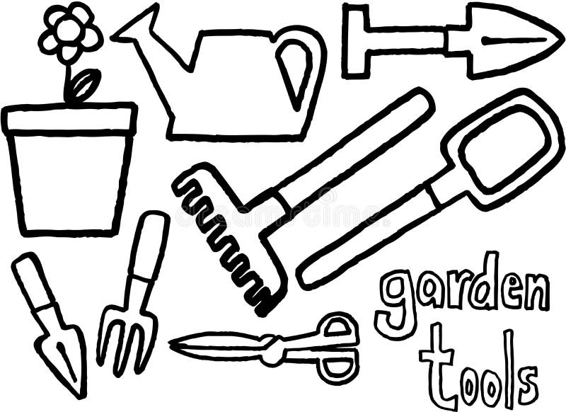 Garden tools stock vector illustration of trimmer scissors