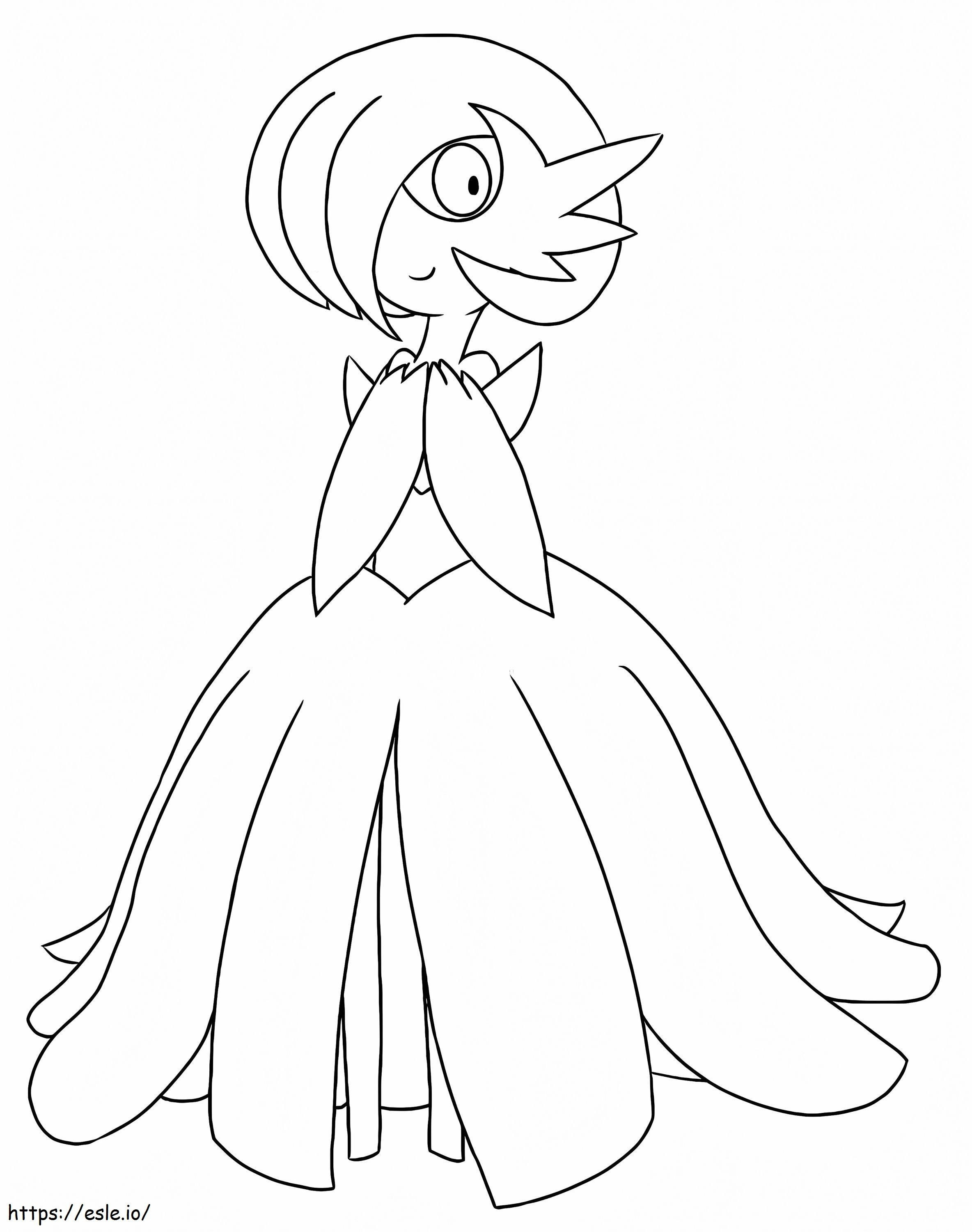Cute mega gardevoir coloring page