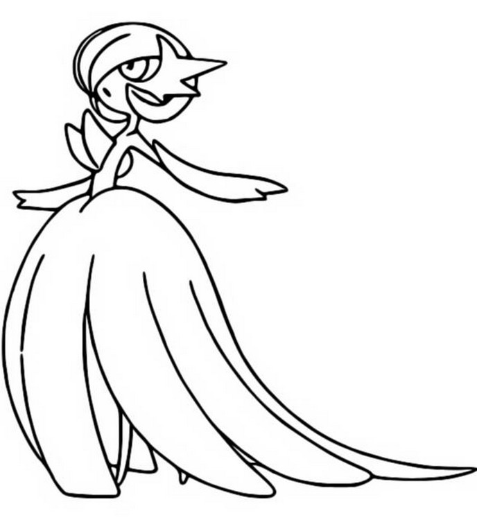 Coloring page mega evolved pokãmon mega gardevoir