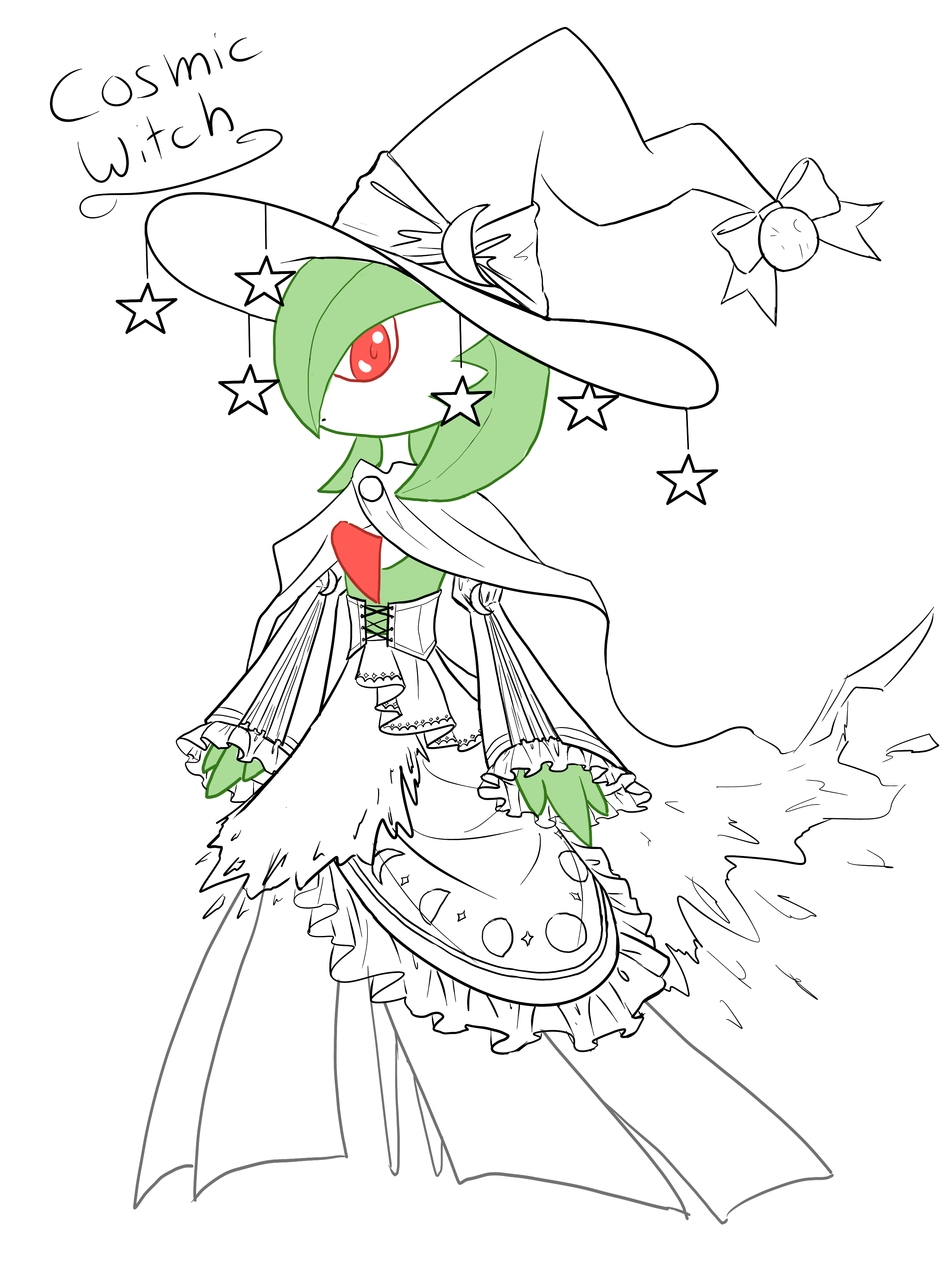 Forgot to post this yesterday but in the spirit of halloween heres some gardevoir skins i designed ive never been confident in colors so i made coloring book versions in case anyone