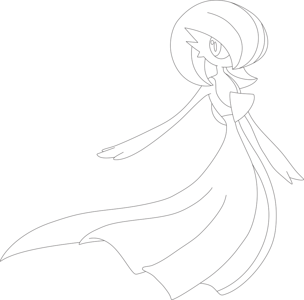 Lineart of gardevoir by inukawaiilover on