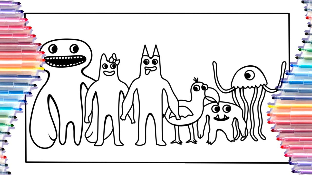 Garten of banban coloring pages how to color gelow bprts
