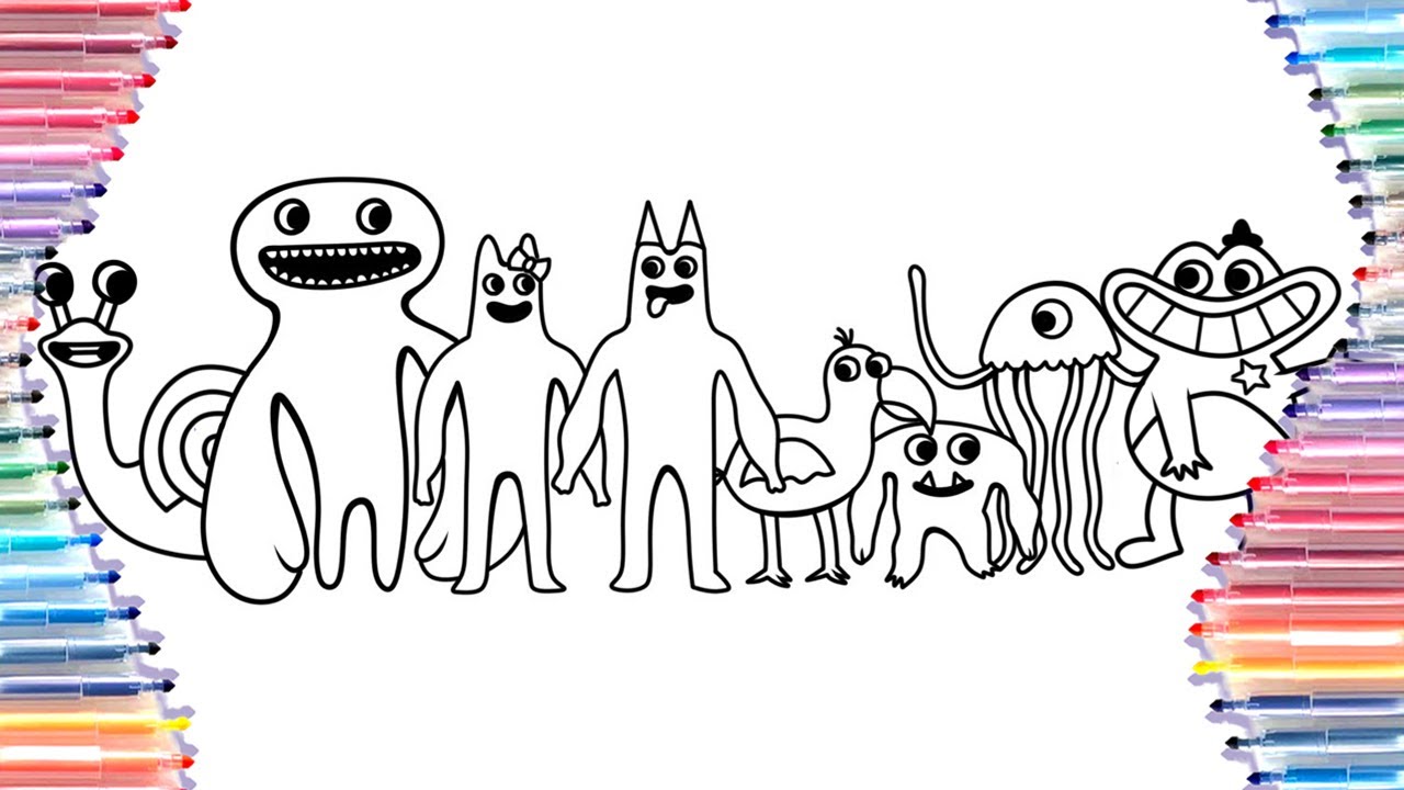 Garten of banban chapter coloring pages cartoon
