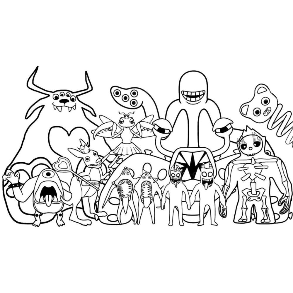 Explore the mysterious world of garten of banban coloring pages