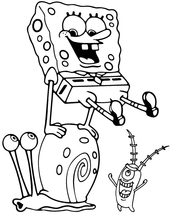 Coloring page spongebob with friends