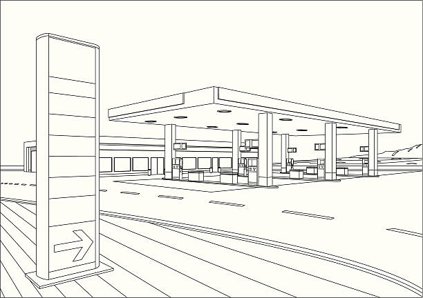 Gas station stock illustrations royalty