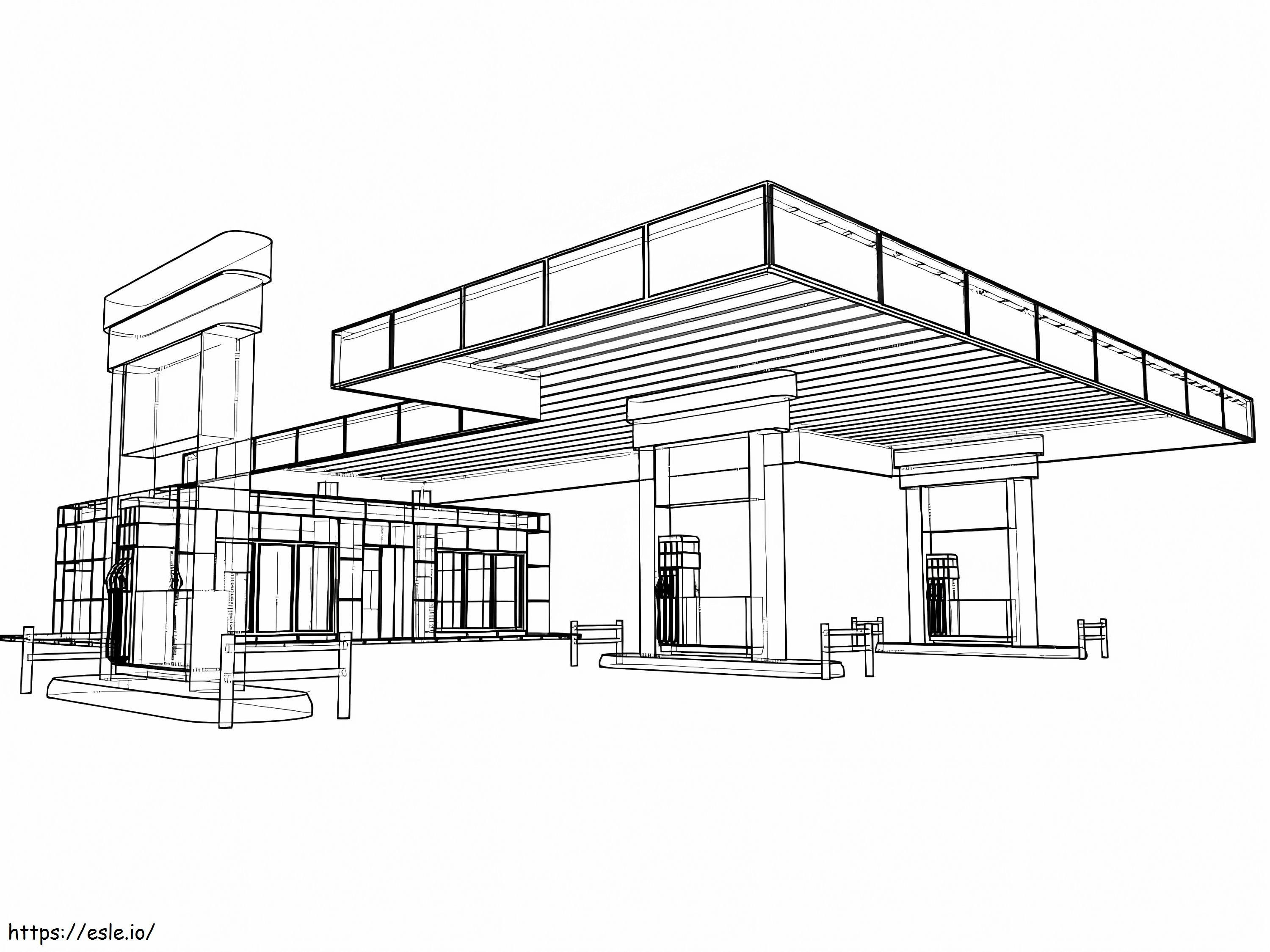 Free printable gas statn coloring page