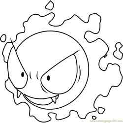Gastly coloring pages for kids