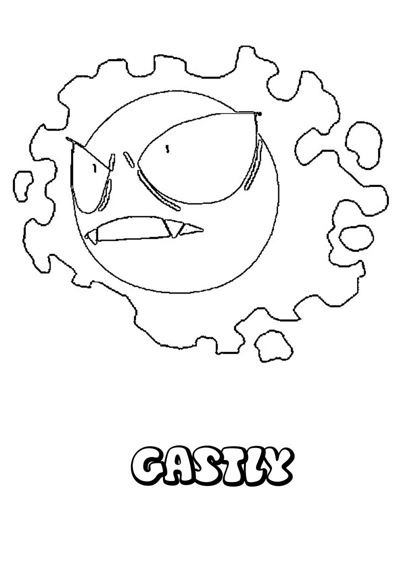 Gastly coloring pages